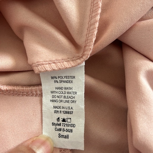 Pinkblush Peachy Pink Cold Shoulder Ruffle Tulip Hem Maternity Mini Dress - Picture 7 of 8